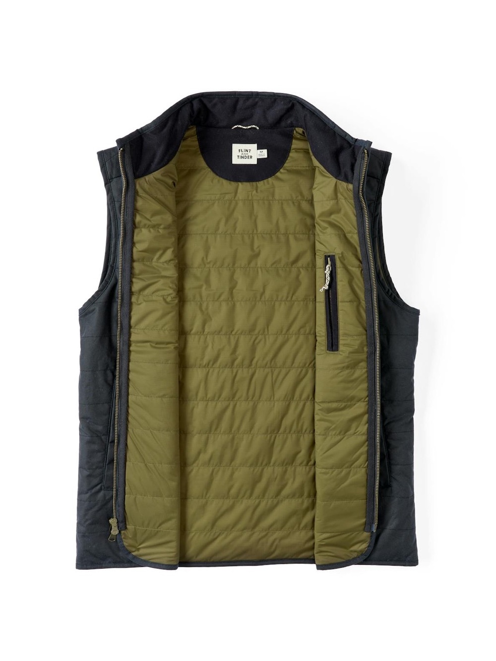Flint and Tinder York Quilted Vest Waxed Canvas Water Resistant Navy Blue Small - Picture 2 of 15